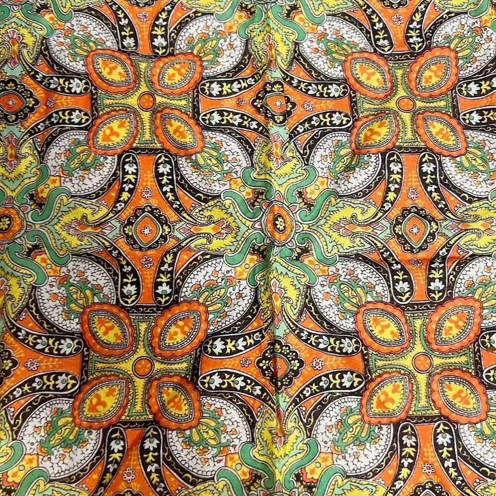 Vintage Brown Scarf Orange Green Designs 19